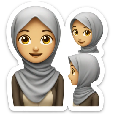 Muslim girl smiling  sticker
