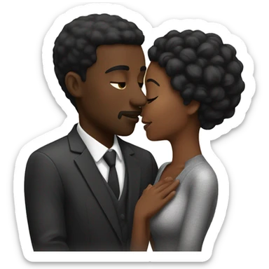 Black couple kissing sticker