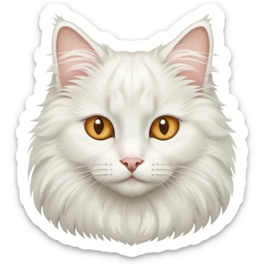 White norwegian forest cat with tufted ears and almond-shaped eyes sticker