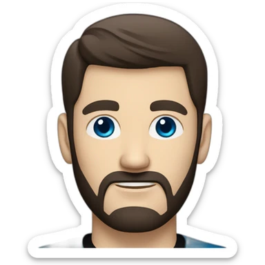 Handsome white man from Star Trek with Blue eyes and short brown hair and black beard startrek sticker