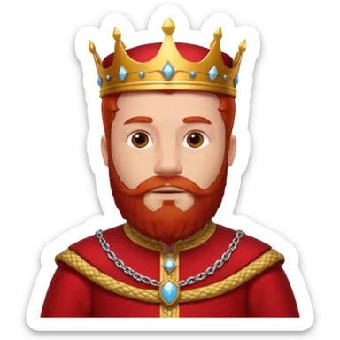 bearded  king  red outfit red hair without crown sticker