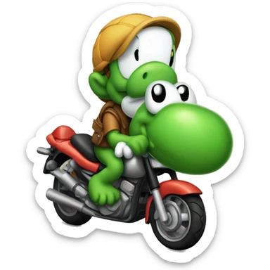 yoshi auf motorrad sticker