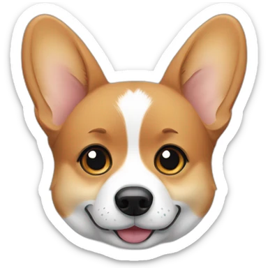 black and tan corgi face with tears sticker