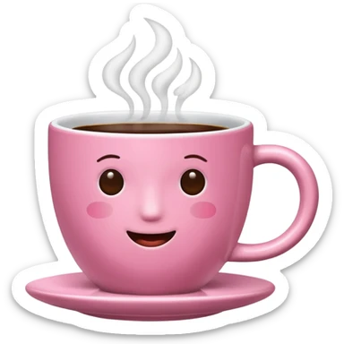 pink coffee cup  sticker
