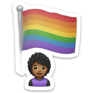 Roland with the lgbt flag sticker
