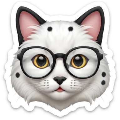 white and balck cat with with rapper popcorn with opticals sticker