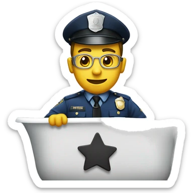 A cop goney to the bath room sticker