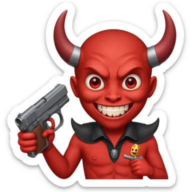 Un 👹 con una pistola en la mano  pero que sea como el emoji sticker