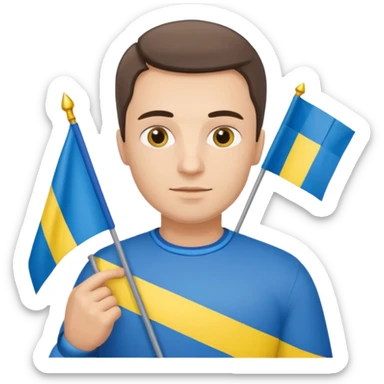 The Ukrainian man with flag sticker