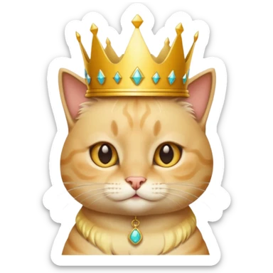 Blonde Cat Wearing Crown sticker