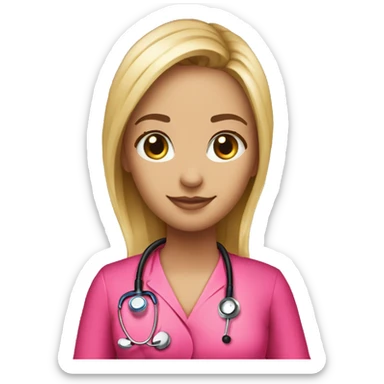 Hot pink stethoscope with Ashley written on it sticker