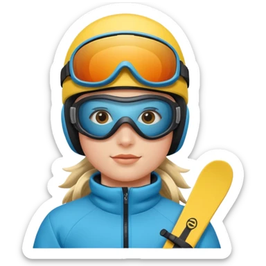 Skier with goggles sticker