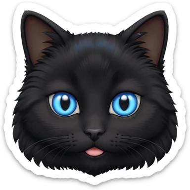 Black Baby cat face with blue eyes 🐱 sticker