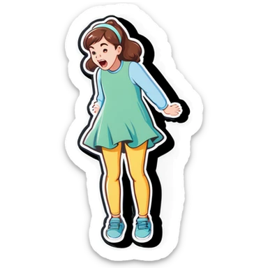 Girl farting sticker