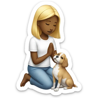 Girl praying for a dog sticker