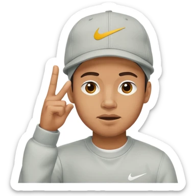 Ragazzo con cappello Nike mulatto che che manda a fanculo sticker