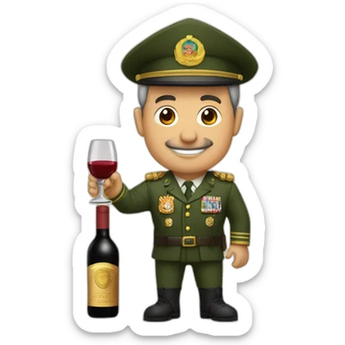 SUBOFICIAL MAYOR EJERCITO TIERRA CANOSO Y 60 AÑOS Y CON UNA COPA DE VINO sticker