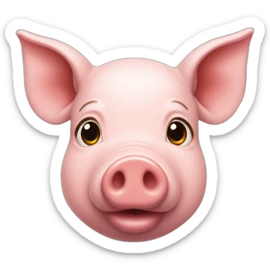 a pig with gold nosering sticker