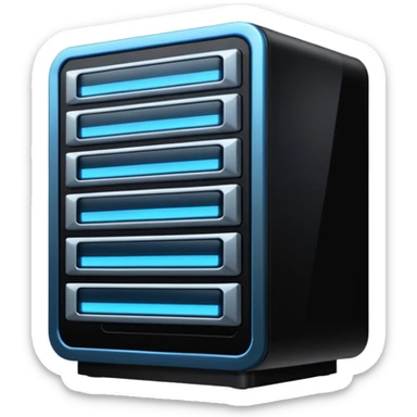 dark data server simple and mordern rack 2.5d icon  sticker