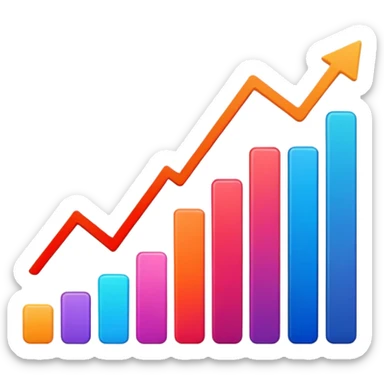line graph up sticker
