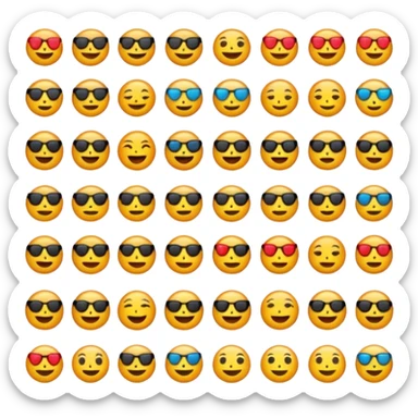 do 20 emojis, different, that dont exist, detailed sticker