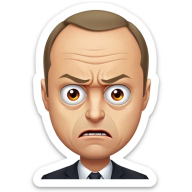angry Friedrich Merz half body photorealistic picture 8k sticker