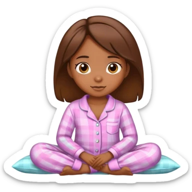 Cute brown skinned girl in pijamas sticker