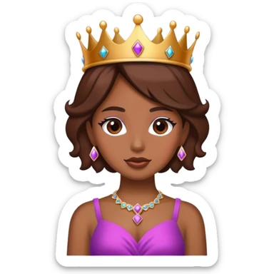 Brown girl diva with crown sticker