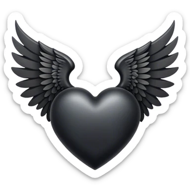 Black heart with wings and horns sticker