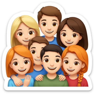 cinco mejores amigos, cinco niñas y un niño sticker