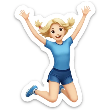 Girl jumping for joy sticker