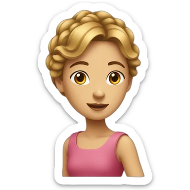 fille sur une crevette sticker