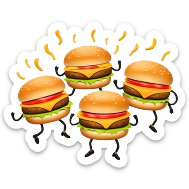 Cheeseburgers all dancing  sticker