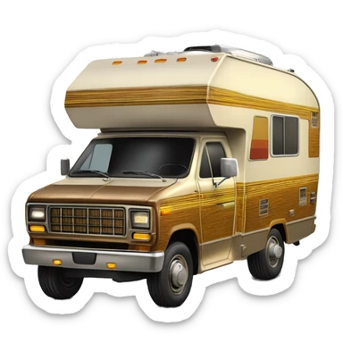 Real 70s C-3PO Winnebago dually woody family camper sticker
