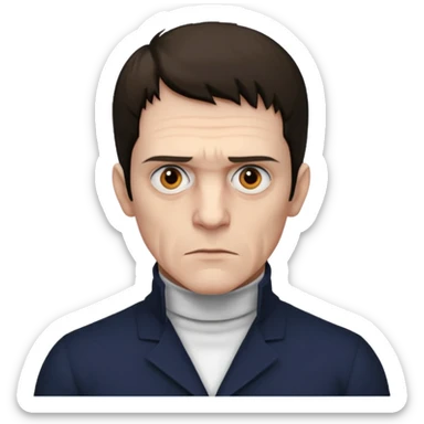 dr victor frankenstein white turtleneck  sticker