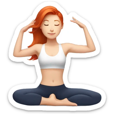 redhead girl doing yoga sticker
