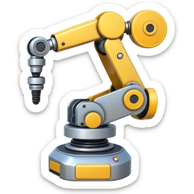 emoji about robot arm with AGV sticker