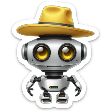 Robot con sombrero de copa sticker