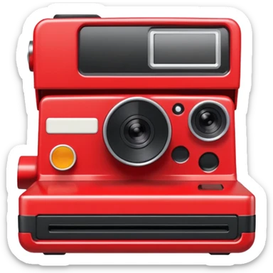 red polaroid camera sticker