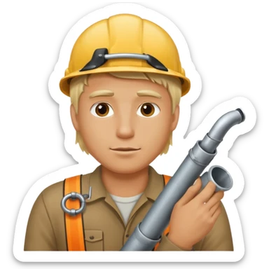 Hombre Rubio conectando un tubo sticker