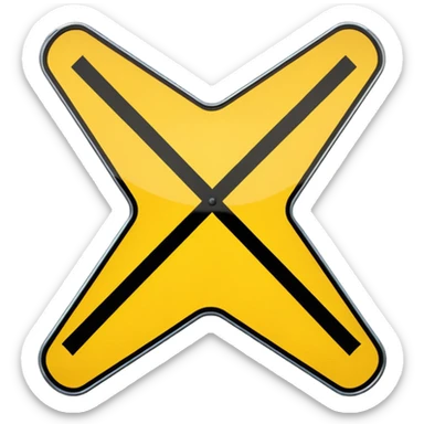 Railway crossing sign sticker