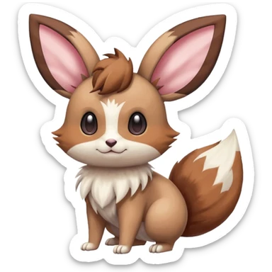 Meloetta-Eevee-Minccino-Furret-Pokémon-Fakémon-fusion-creature sticker