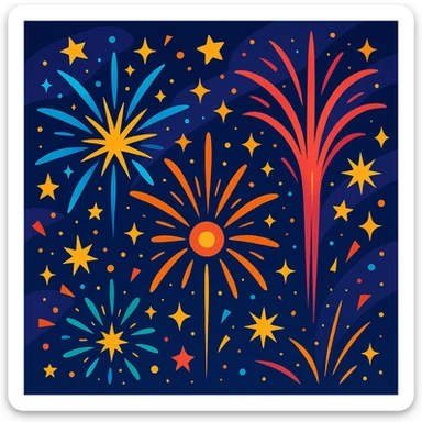 magic fireworks, vibrant, sparkling, fantasy style sticker