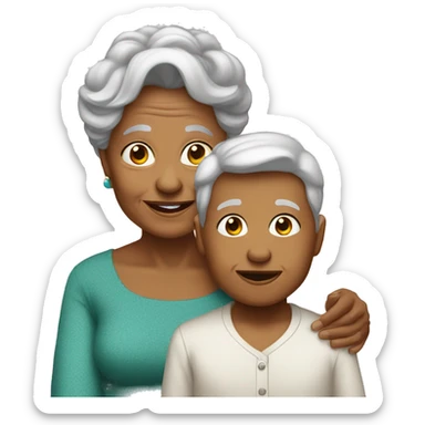 grand mother and grand son sticker