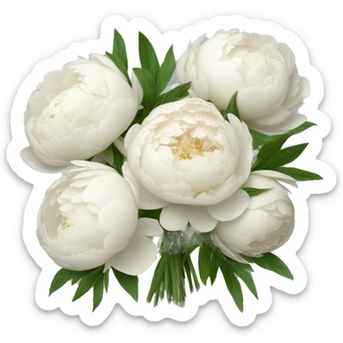 Bouquet of white peonies  sticker