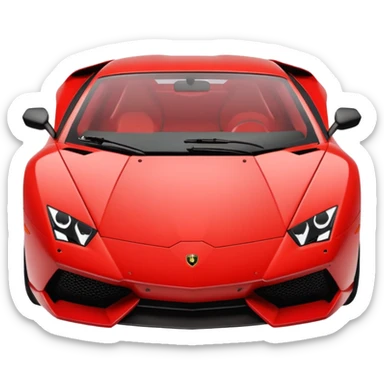 "Create a top-down view 2D vector emoji of a Lamborghini in Apple's iOS style. Use solid colors, clean lines, and smooth curves. No gradients or 3D effects. Keep the design minimalist with a white background."
 sticker