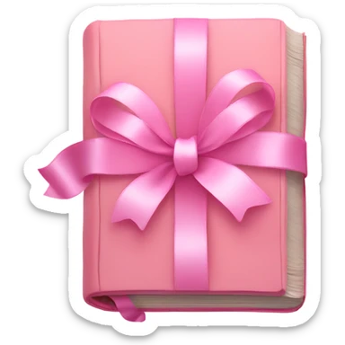 Book pink soft pastel with ribbon  sticker