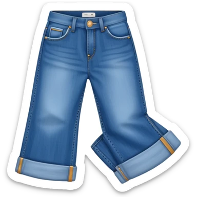 Baggy jeans with flared jeans No cut no cuts sticker