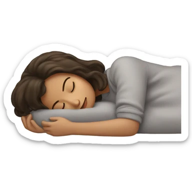 Brunette girl sleeping sticker