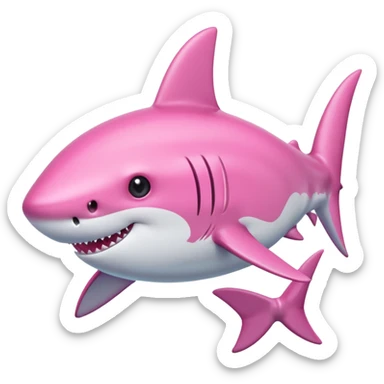 Pink shark with a pink bow on its head sticker